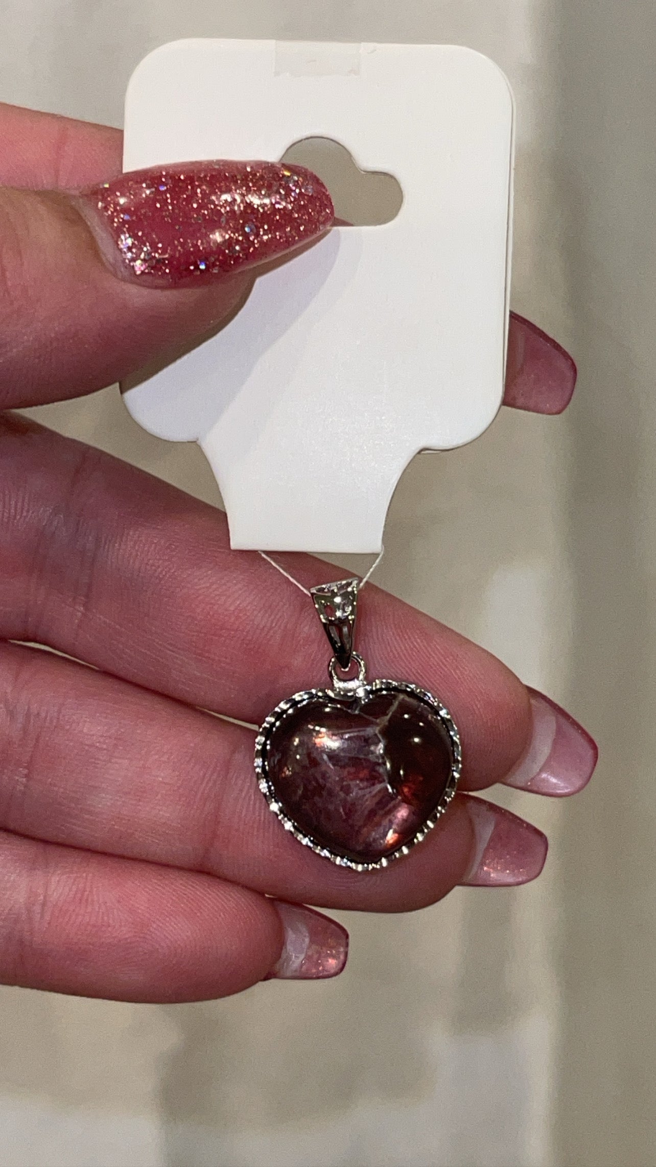 Gem Lepidolite Heart Pendant