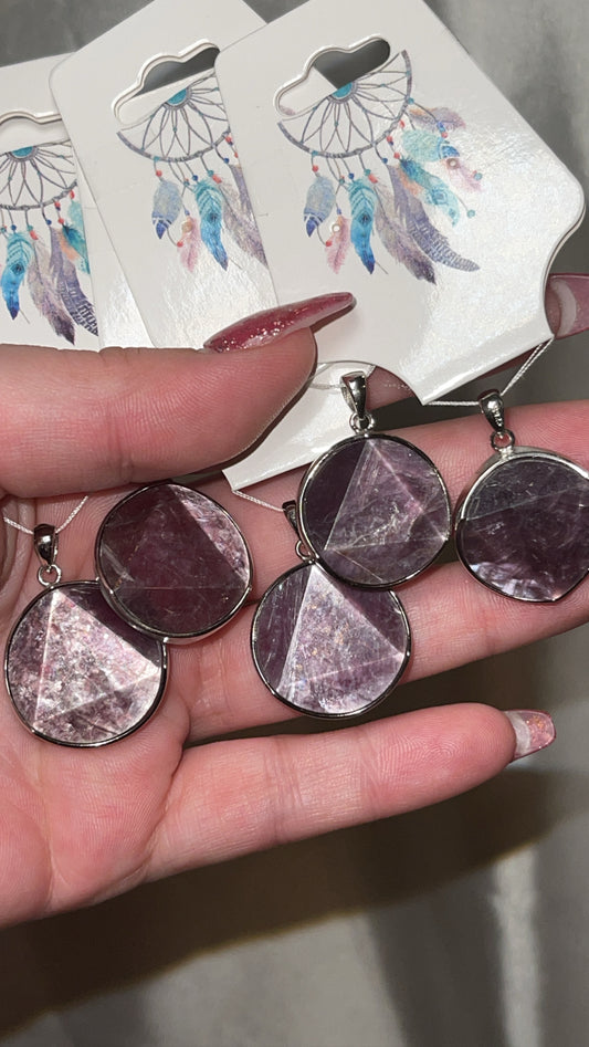 Gem Lepidolite Pendant (Choose Your Own!)