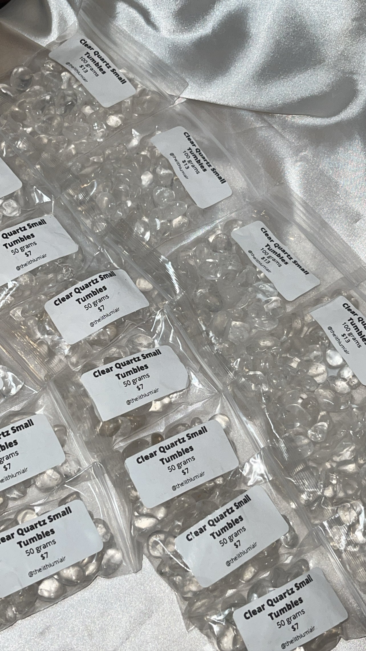 Clear Quartz 50gram/100gram Small Tumble Bundle