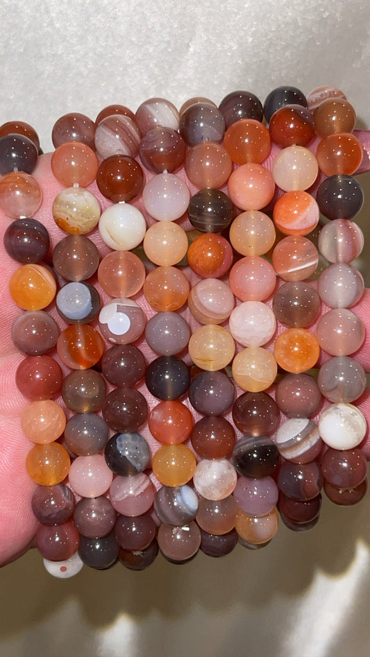 Pink Brazilian Agate Bracelet 8mm