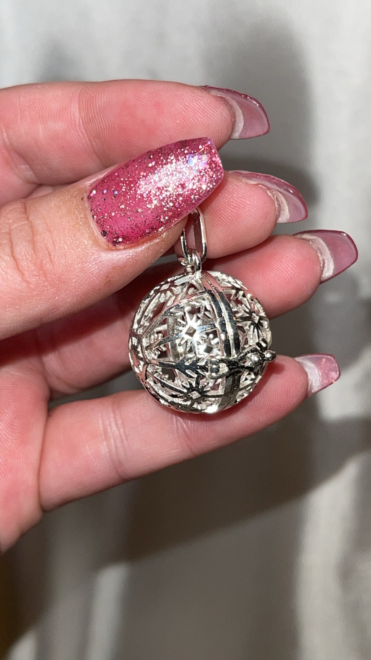 Silver Sphere Cage Pendant