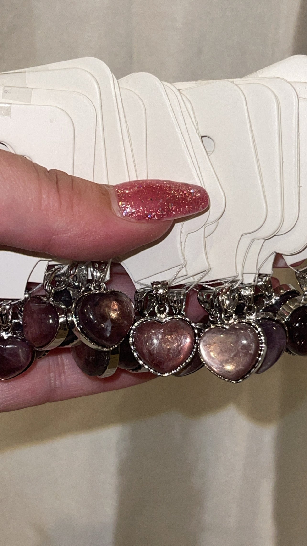 Gem Lepidolite Heart Pendant