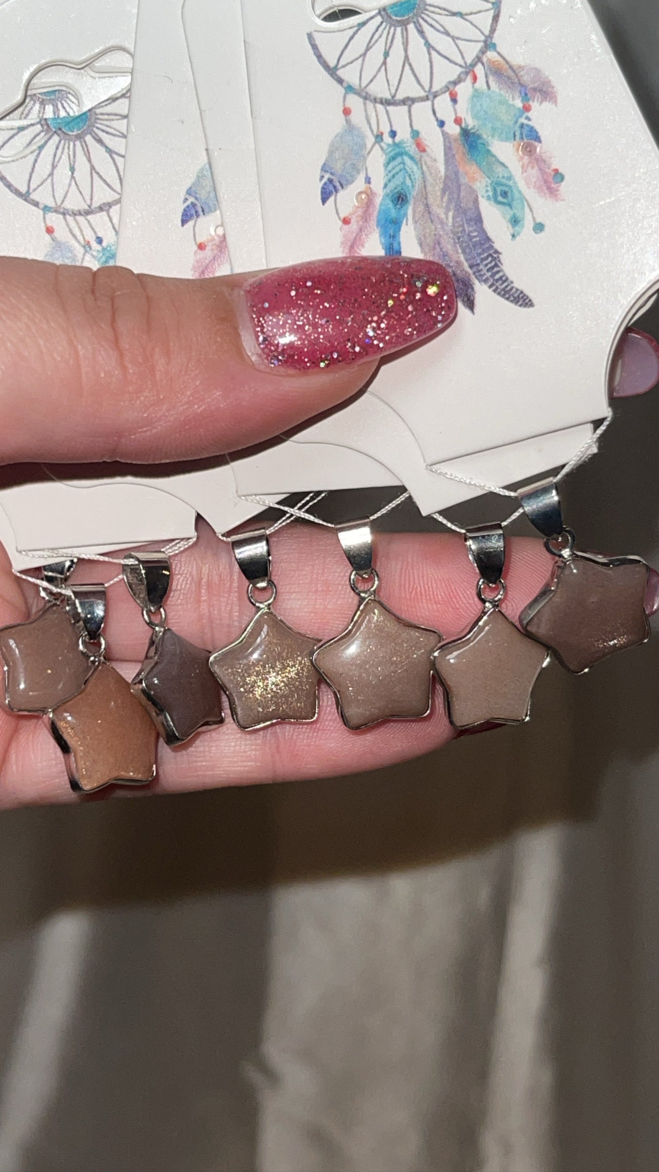 Sunstone Moonstone Star/Heart Pendant