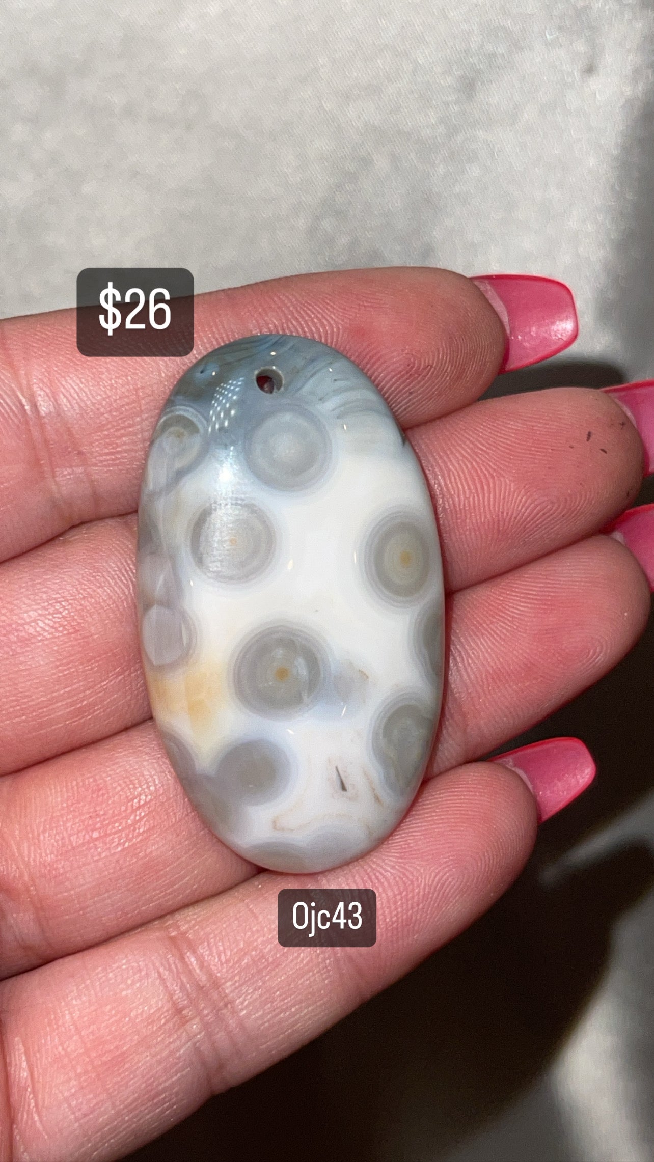 8th Vein Ocean Jasper Drilled Cabachon (Choose Your Own)