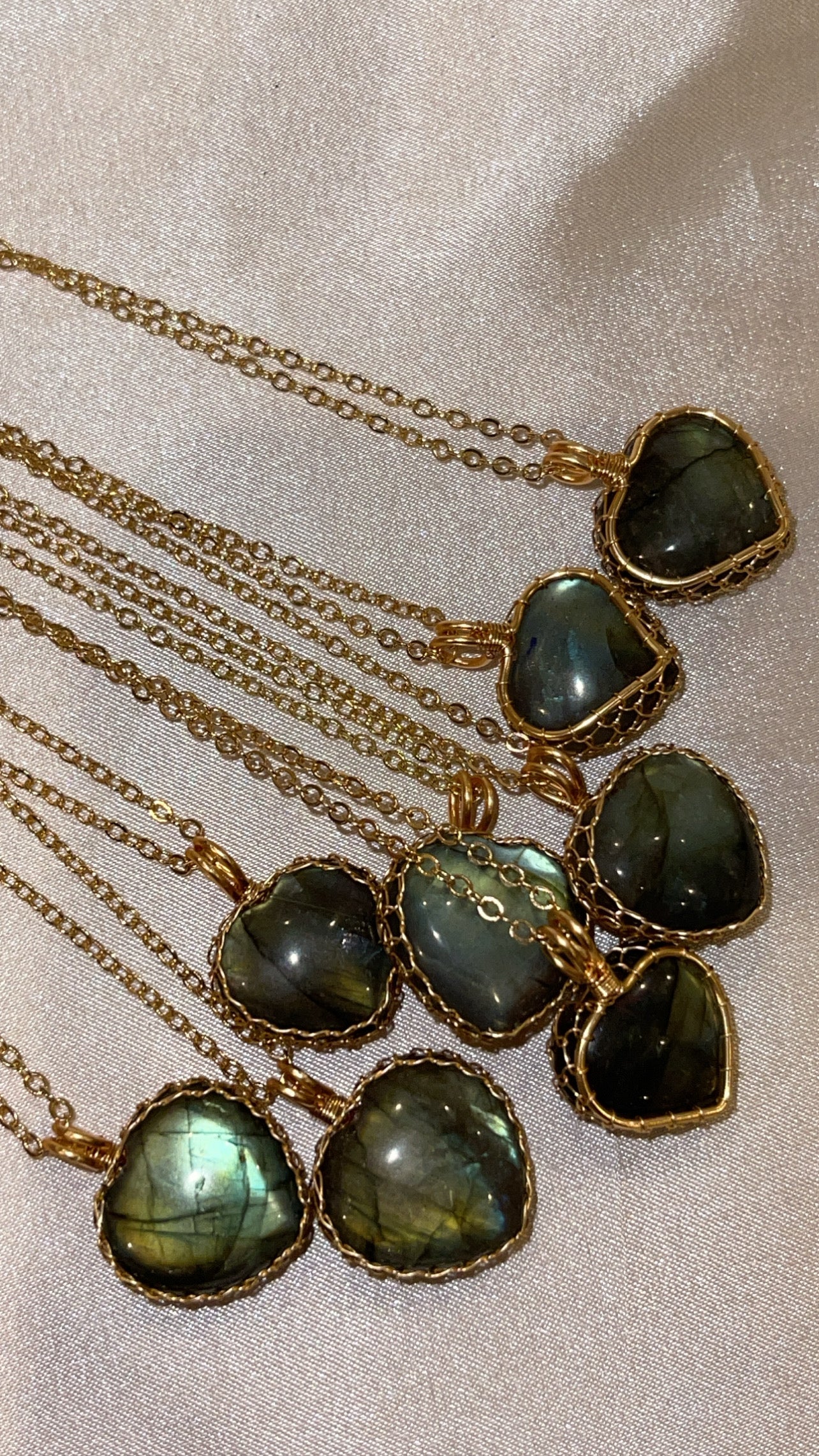 Labradorite Necklace Gold