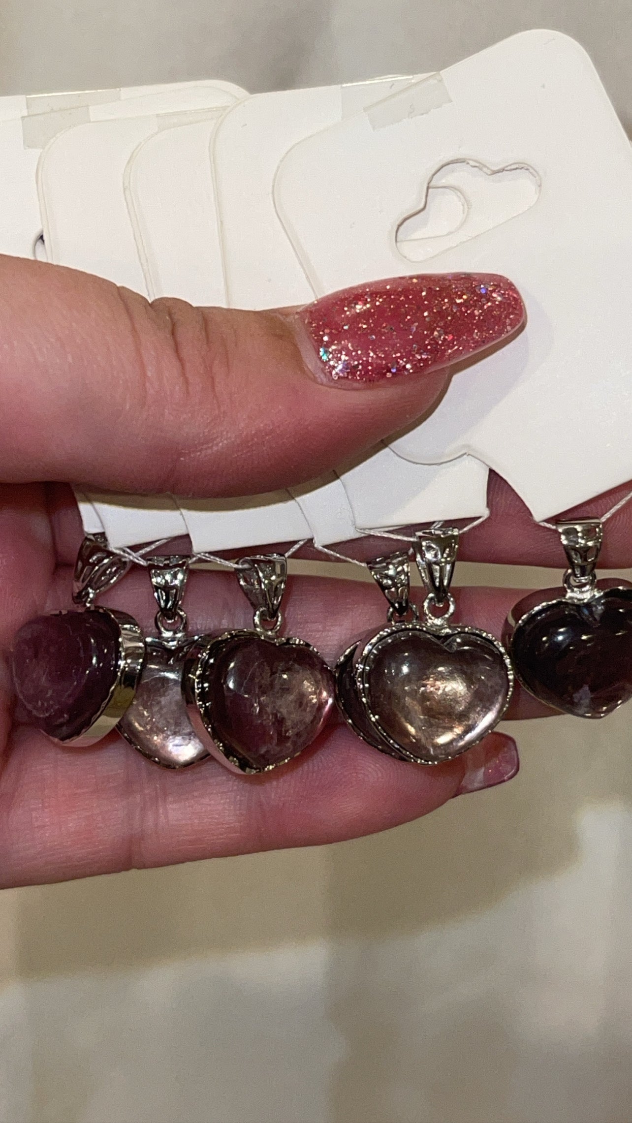 Gem Lepidolite Heart Pendant