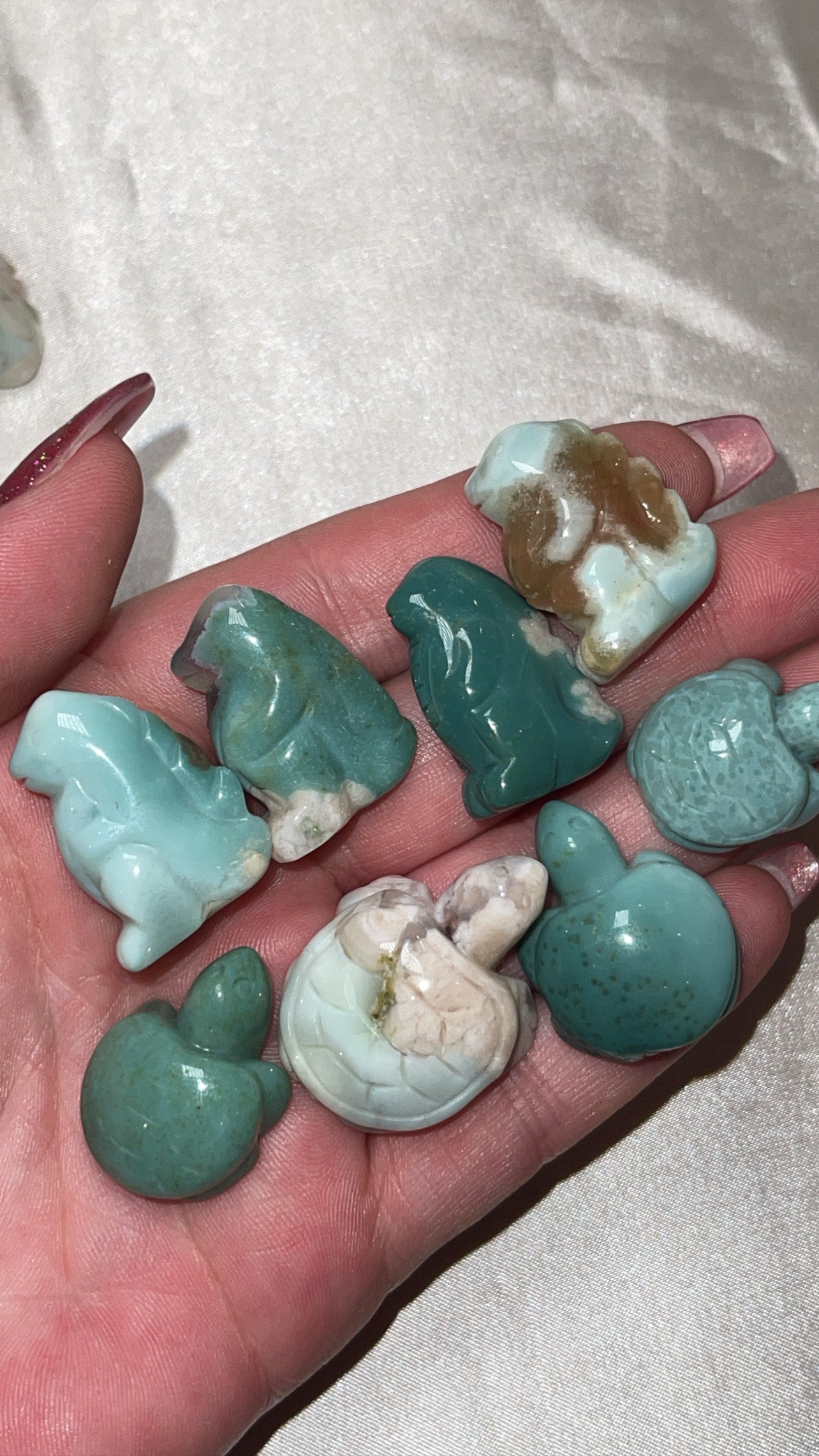 Green Flower Agate Animal