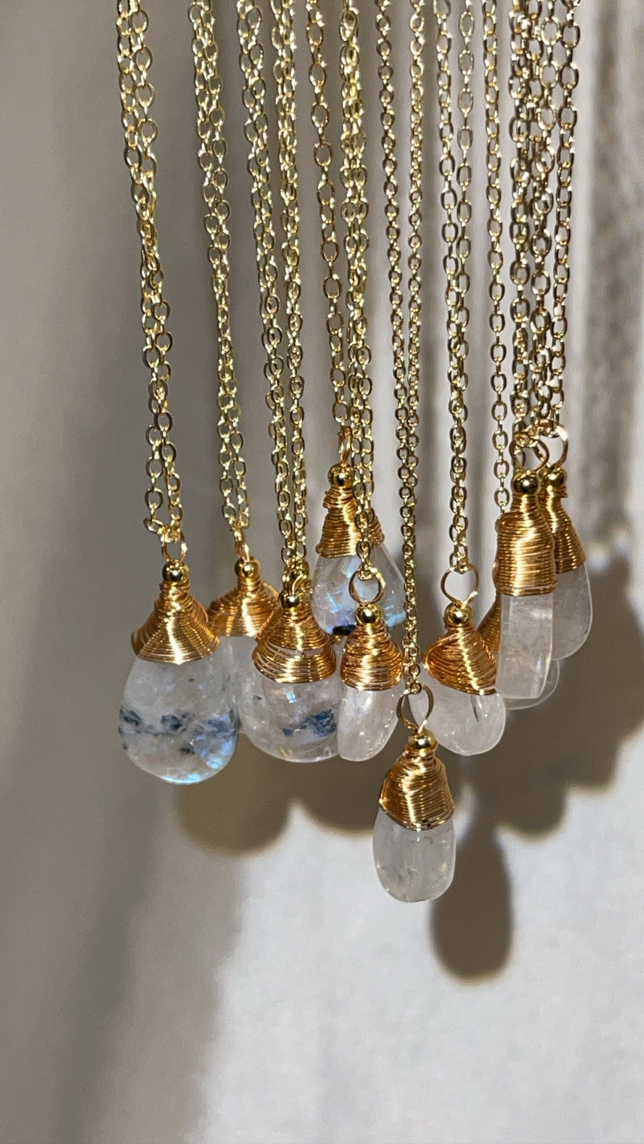 Rainbow Moonstone Necklace Gold (Choose Your Own!)