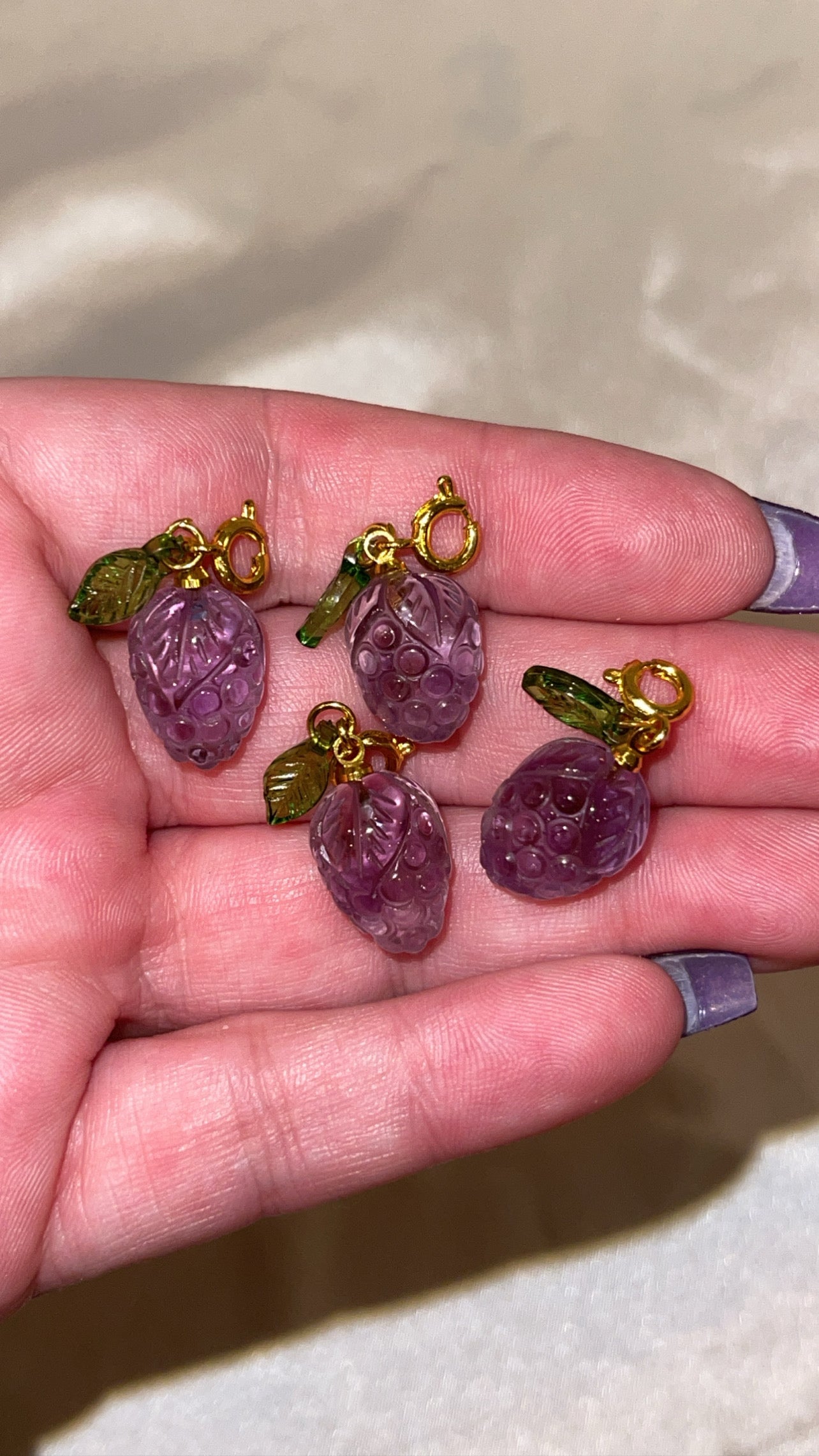 Amethyst Grape Clip On Charm