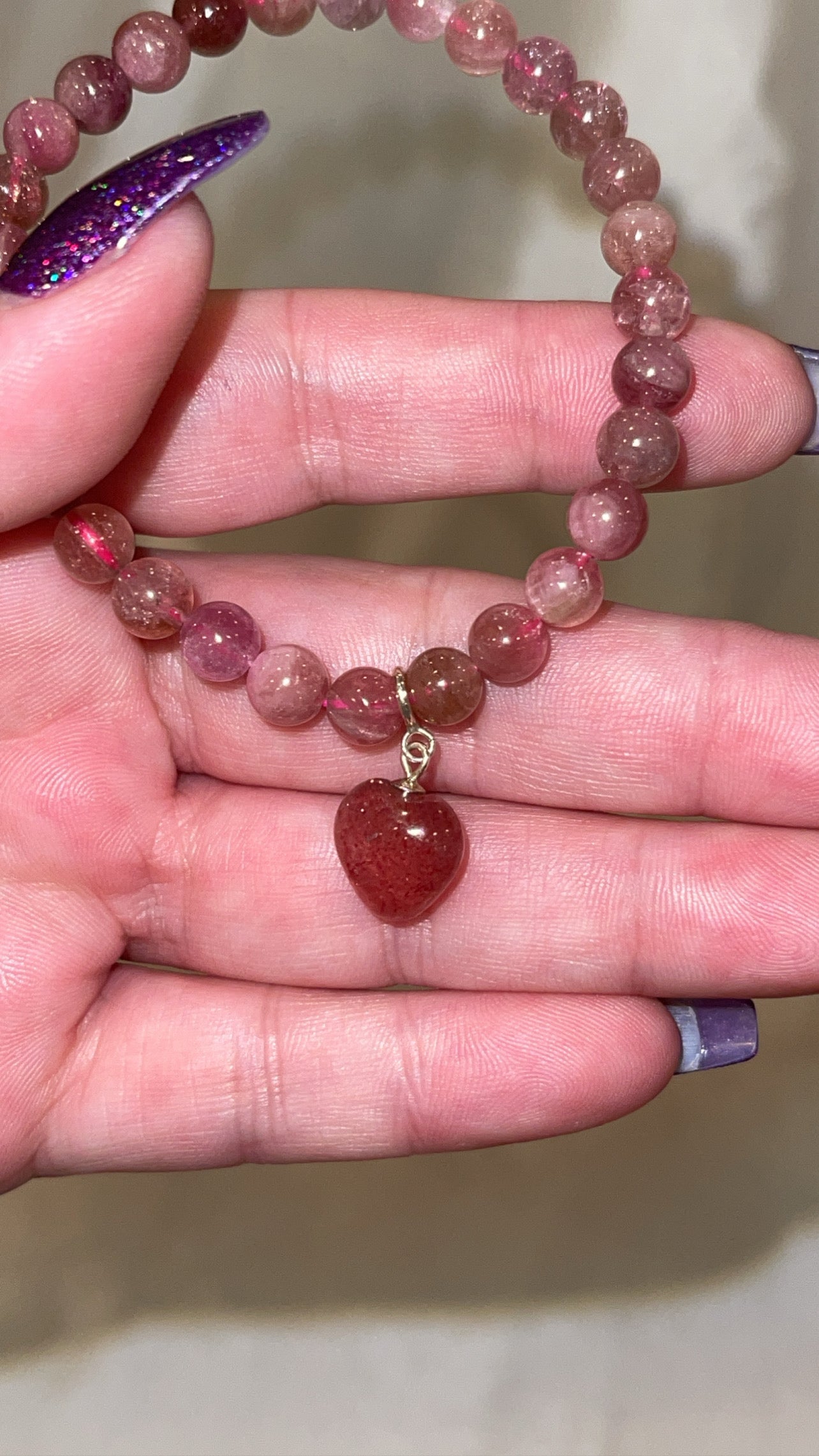 Crystal Heart Clip On Charm