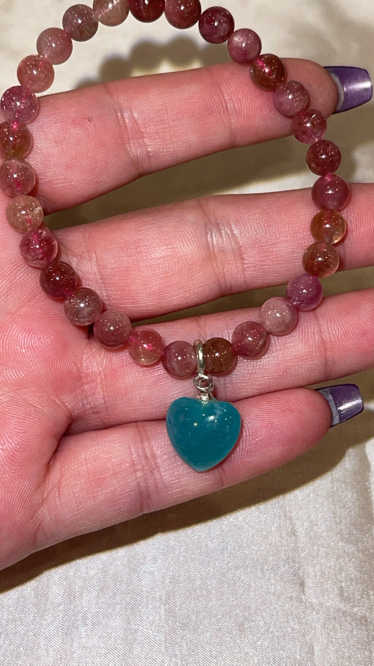 Crystal Heart Clip On Charm