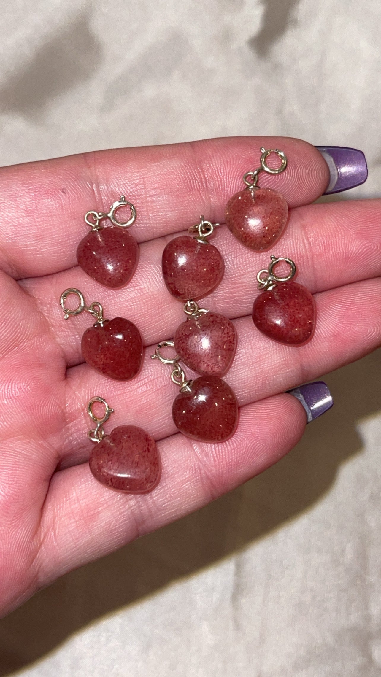 Crystal Heart Clip On Charm