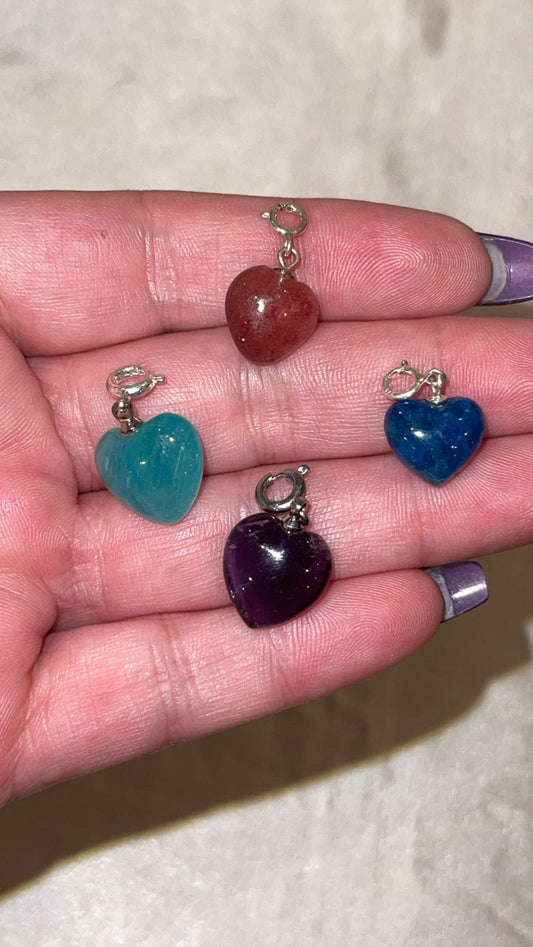 Crystal Heart Clip On Charm