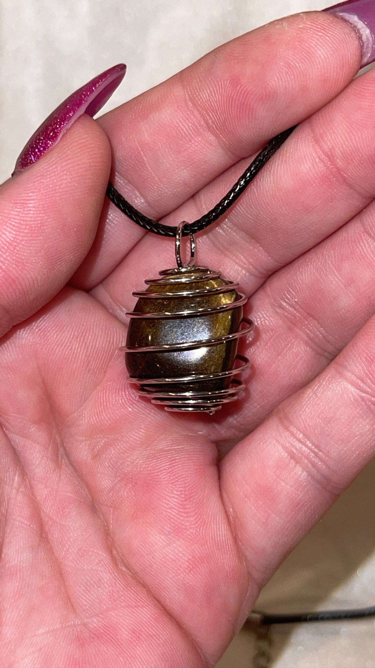 Spiral Cage Crystal Necklace