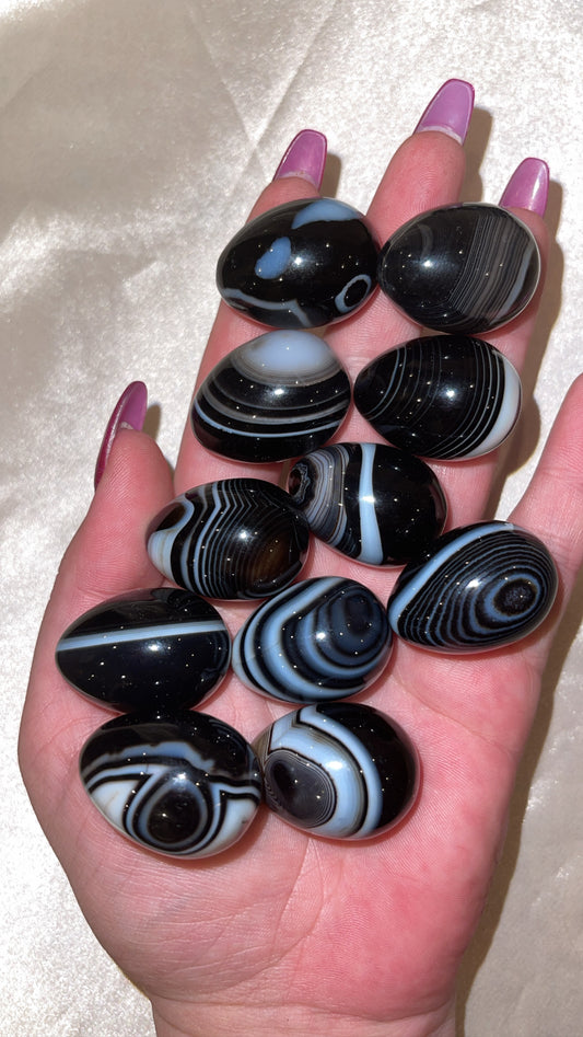 Black Banded Agate Sphere/Egg