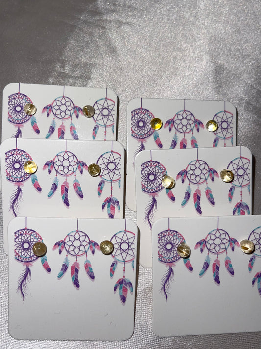 Gold Rutile Stud Earrings