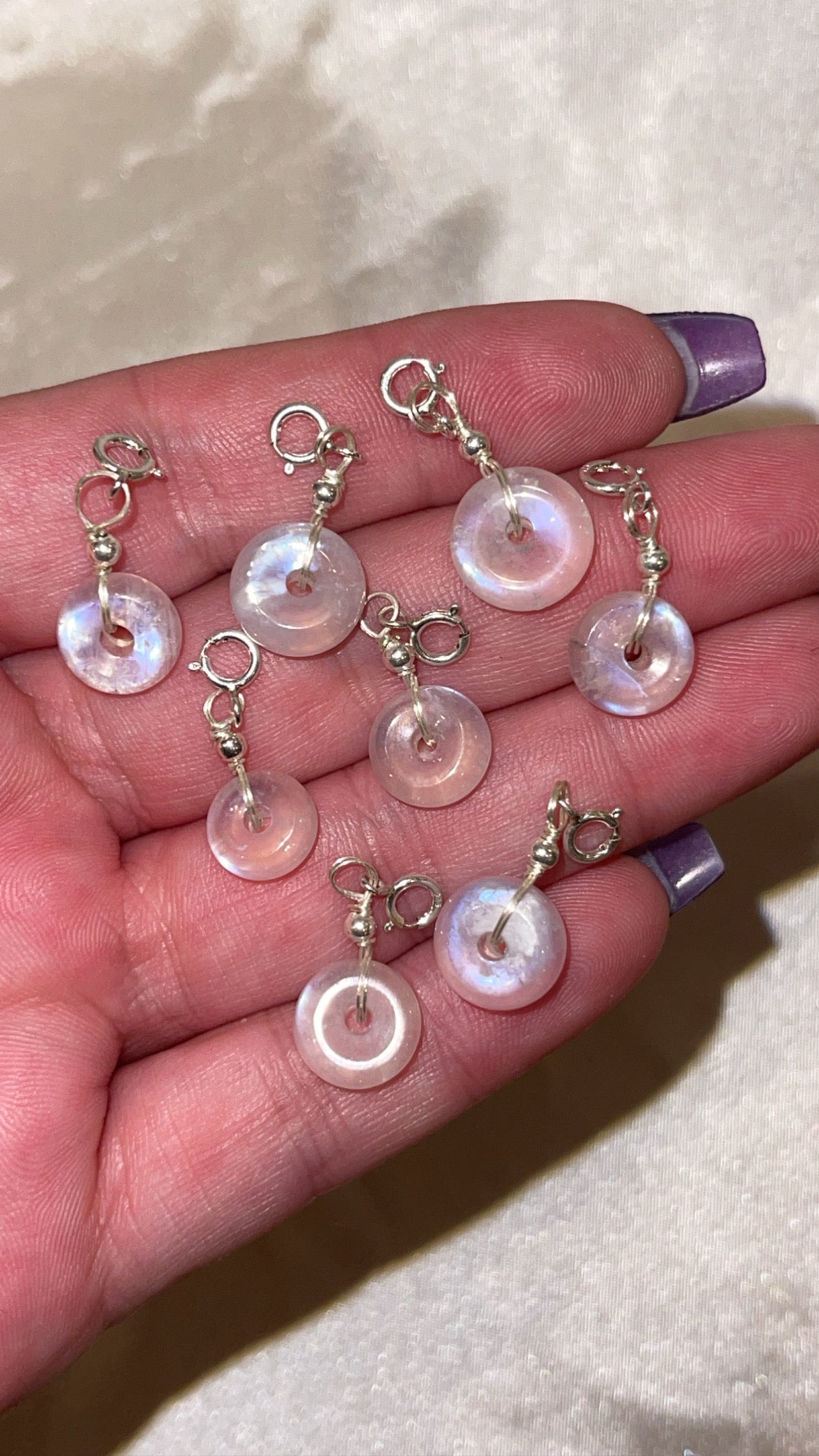 Rainbow Moonstone Clip On Charm