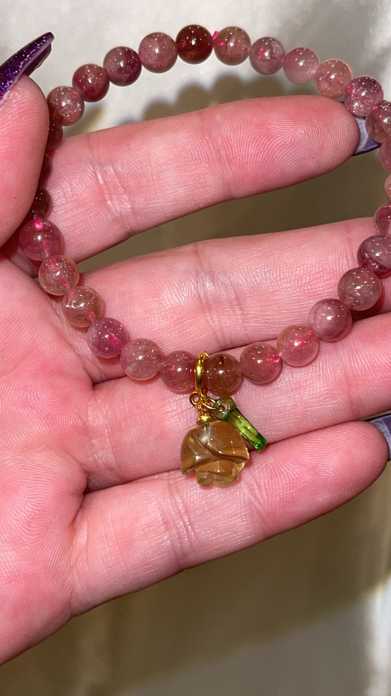 Citrine Flower Clip On Charm