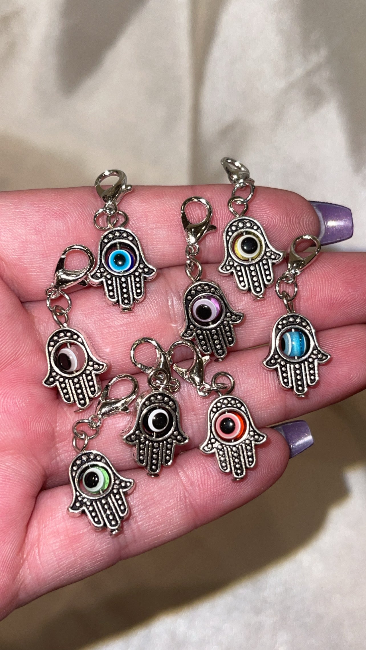 Hamsa Evil Eye Clip On Charm