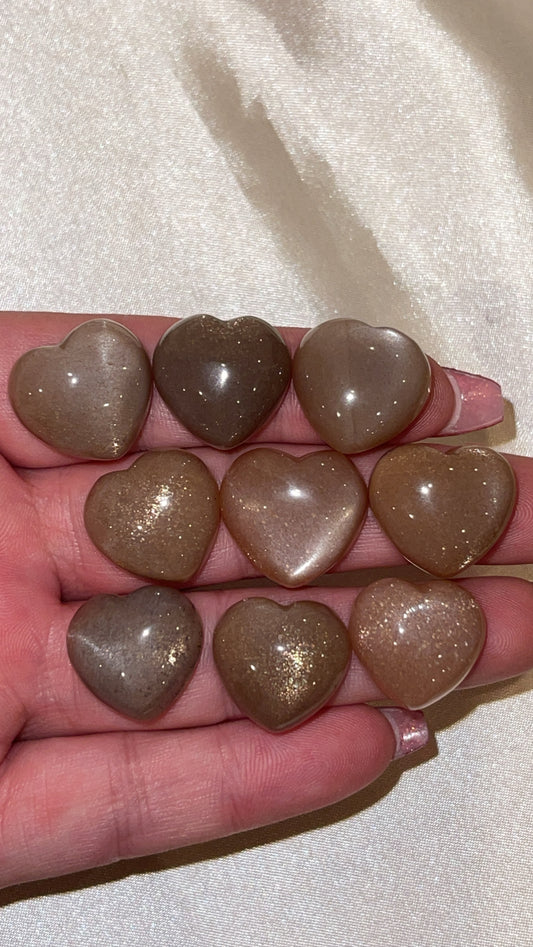 Sunstone Moonstone Mini Heart
