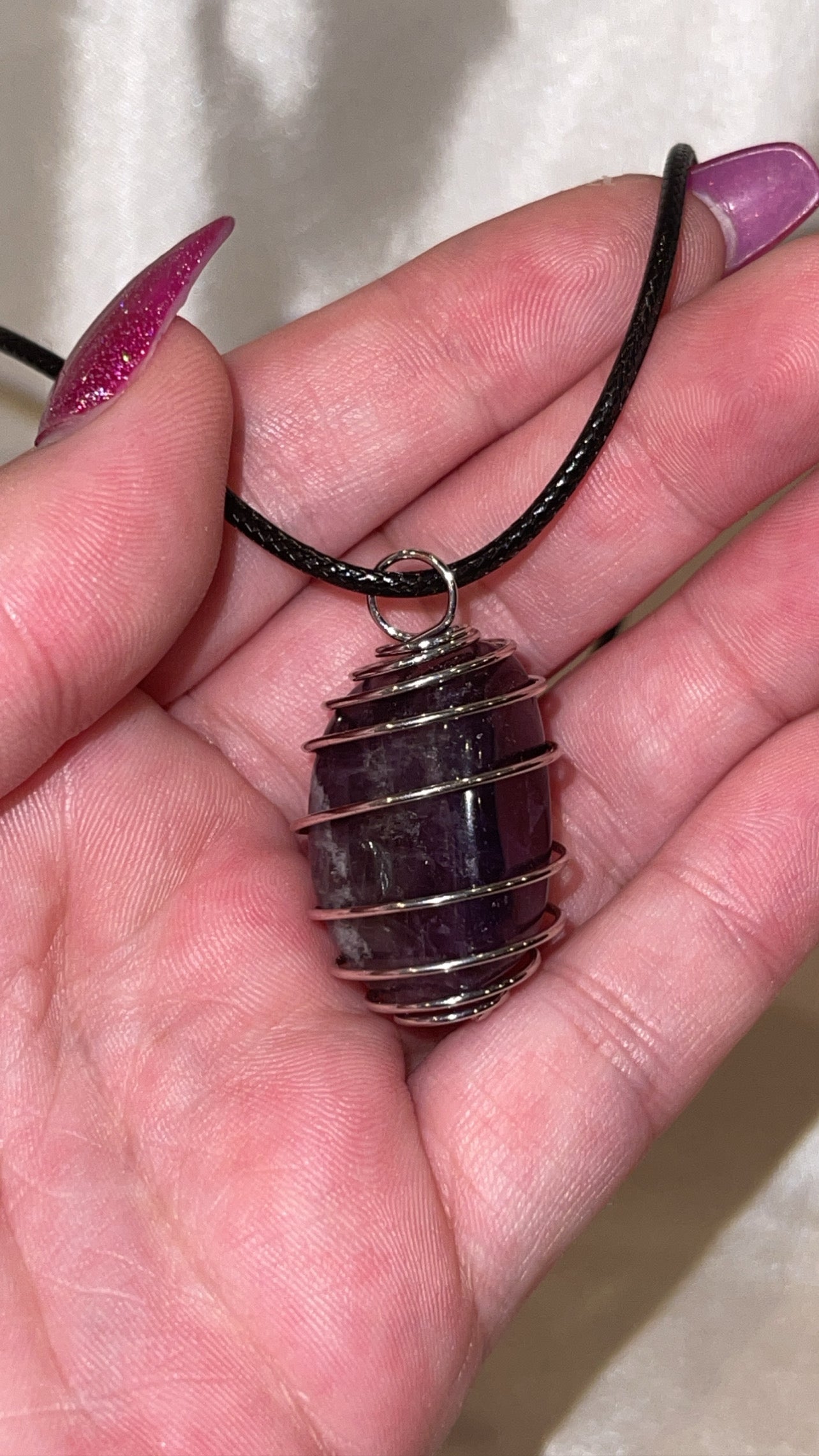 Spiral Cage Crystal Necklace