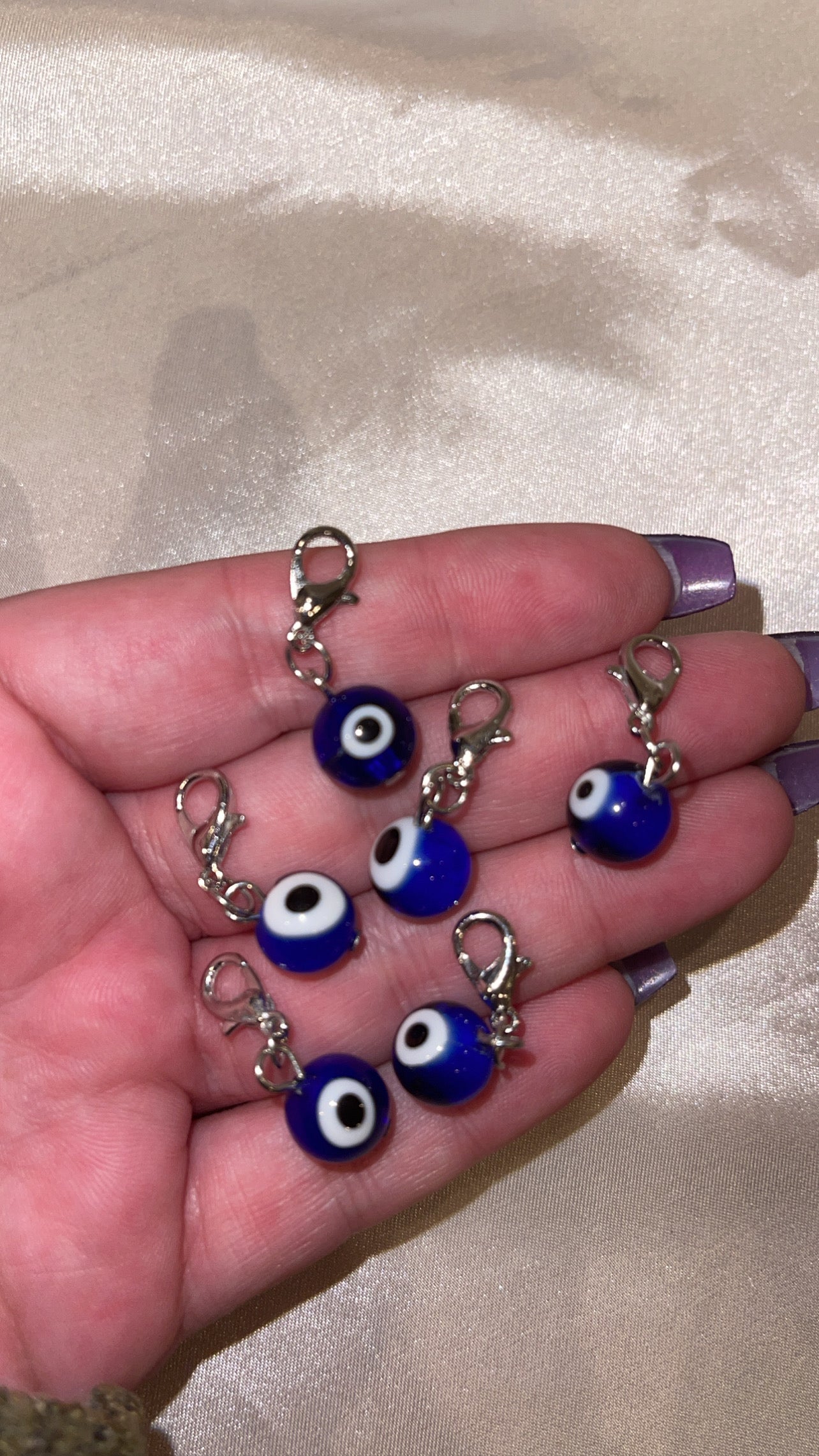 Evil Eye Glass Clip On Charm
