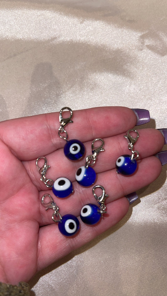 Evil Eye Glass Clip On Charm