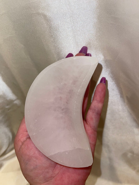 Selenite Moon Bowl