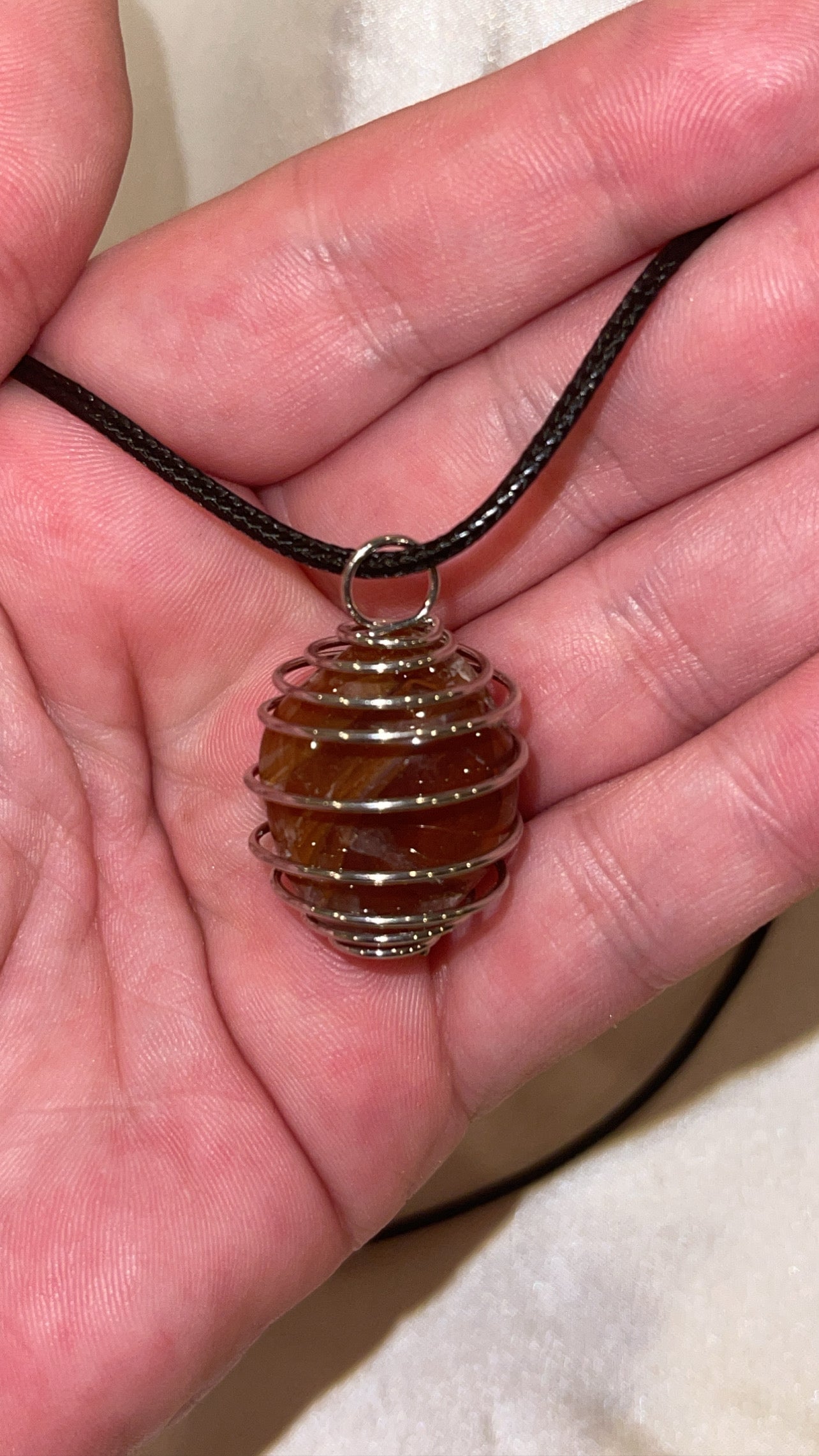 Spiral Cage Crystal Necklace