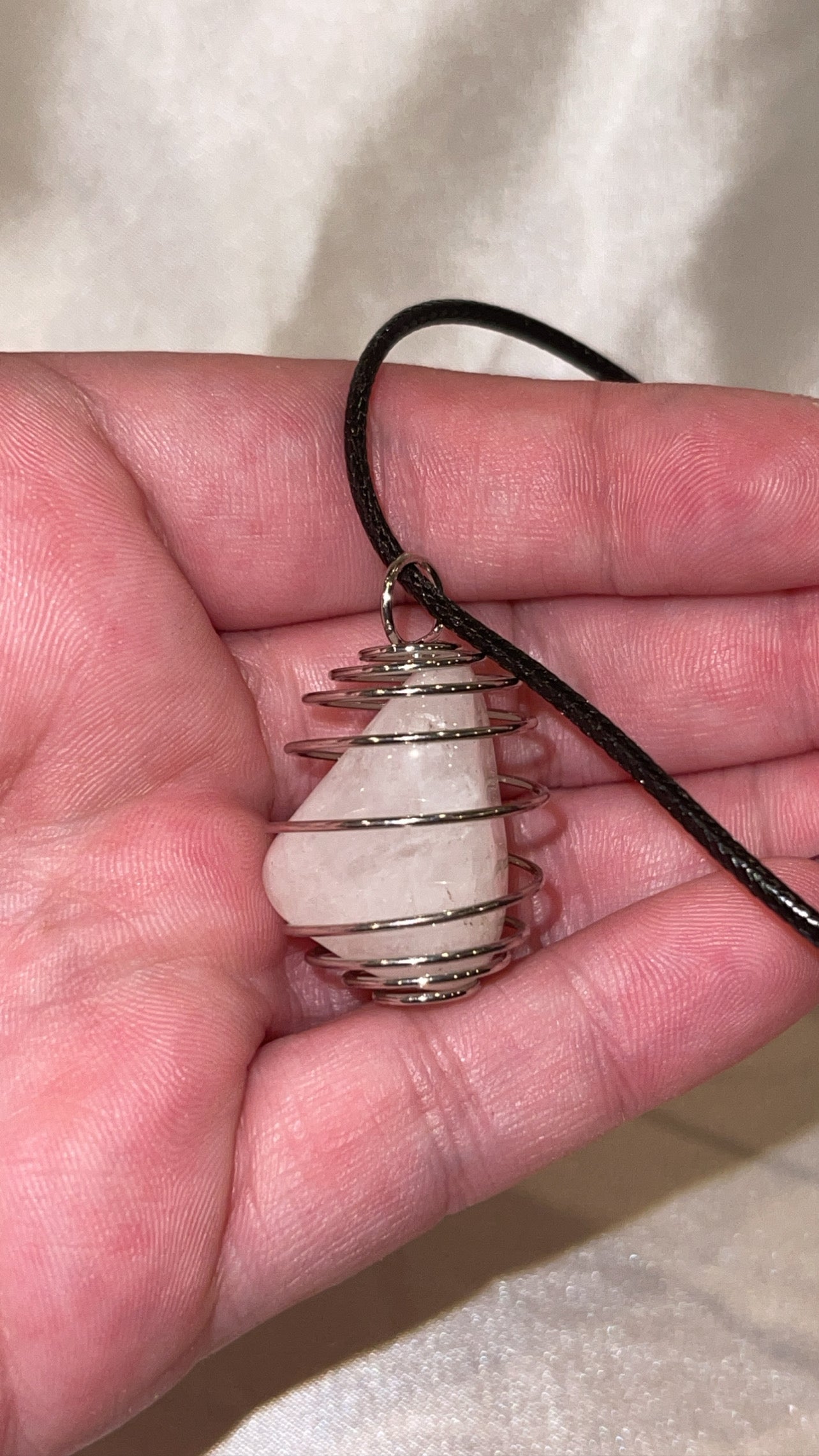Spiral Cage Crystal Necklace