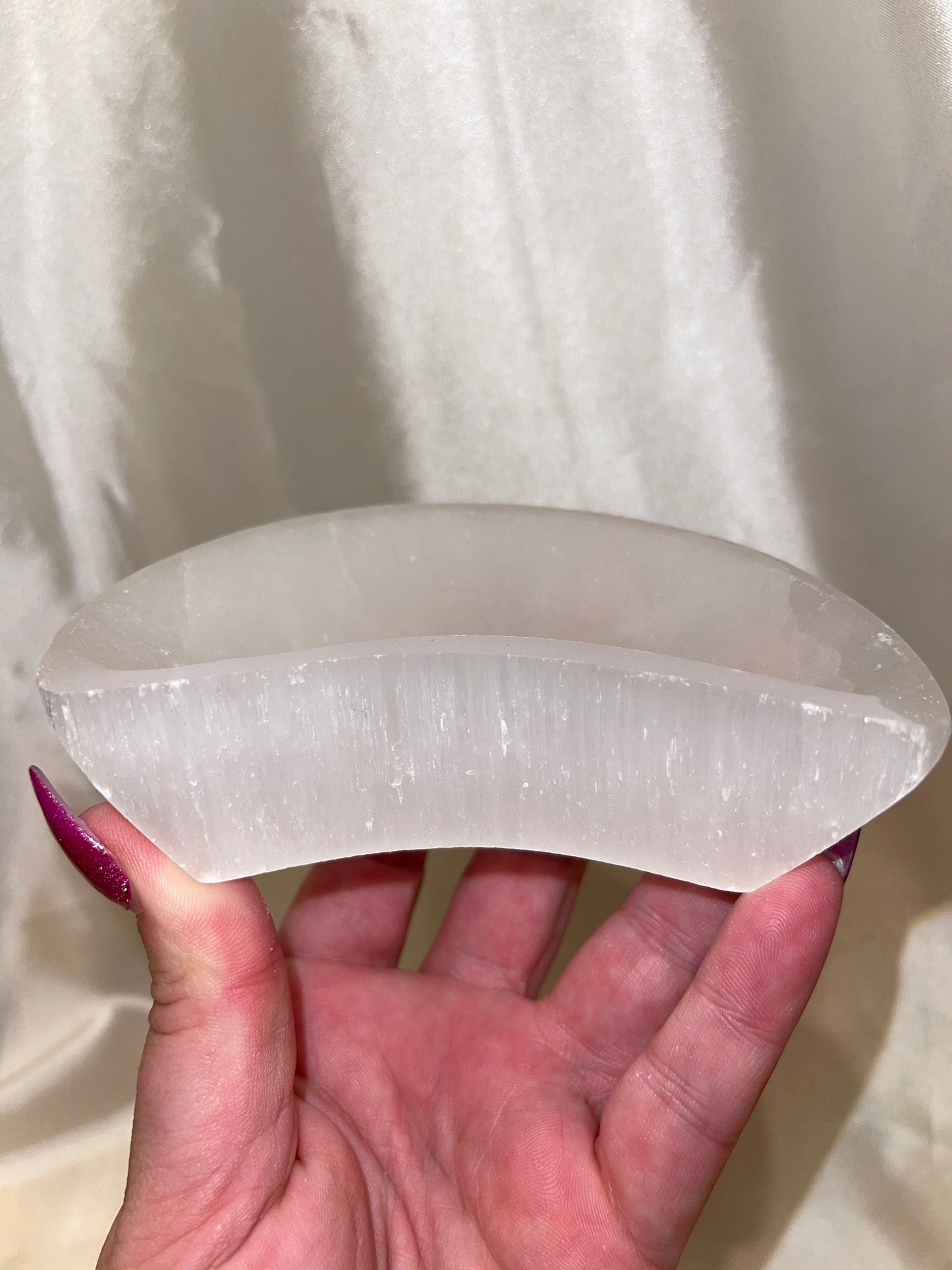 Selenite Moon Bowl