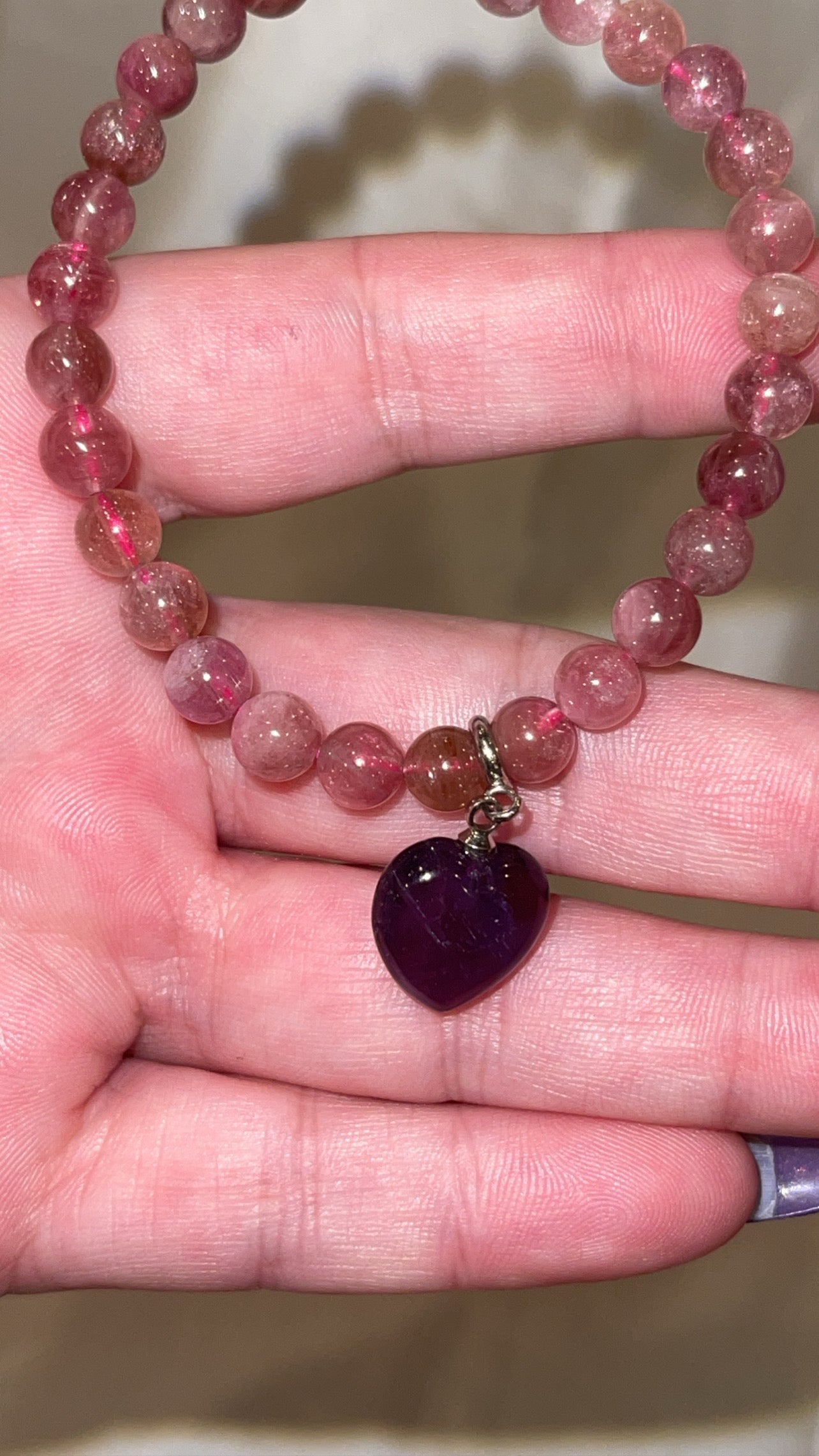 Crystal Heart Clip On Charm