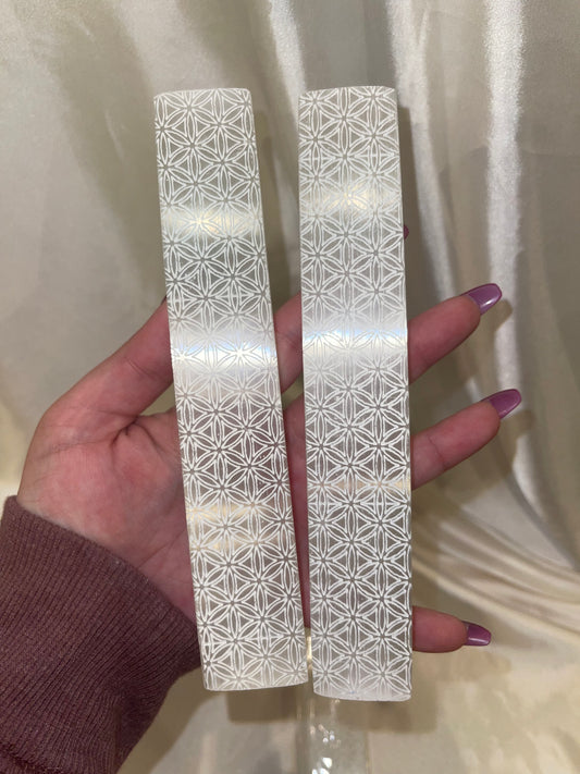 Selenite Flower of Life Charging Bar