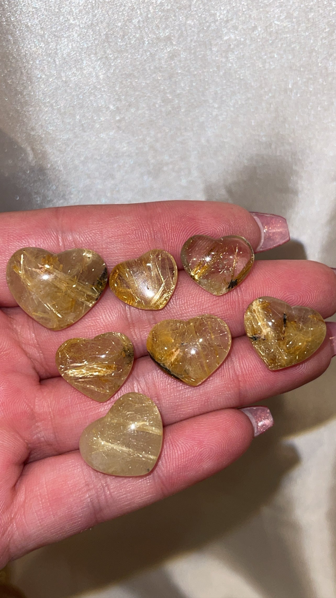 Gold Rutile Mini Heart