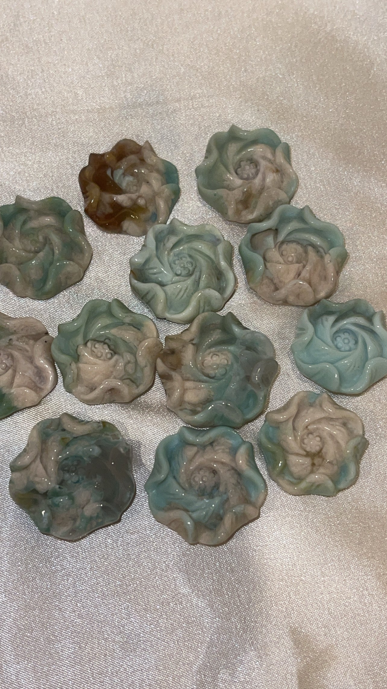 Green Flower Agate Lotus Flower