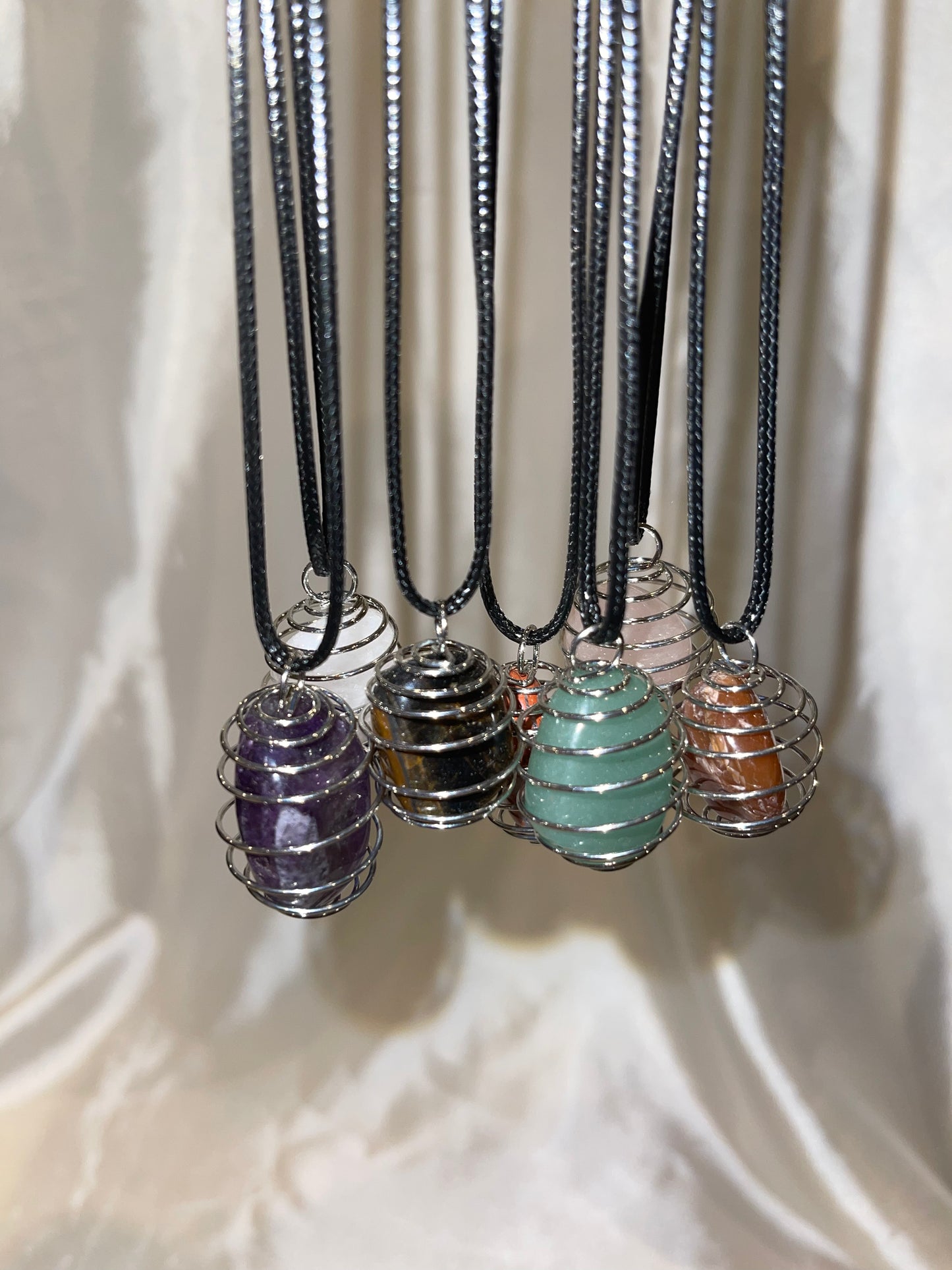 Spiral Cage Crystal Necklace