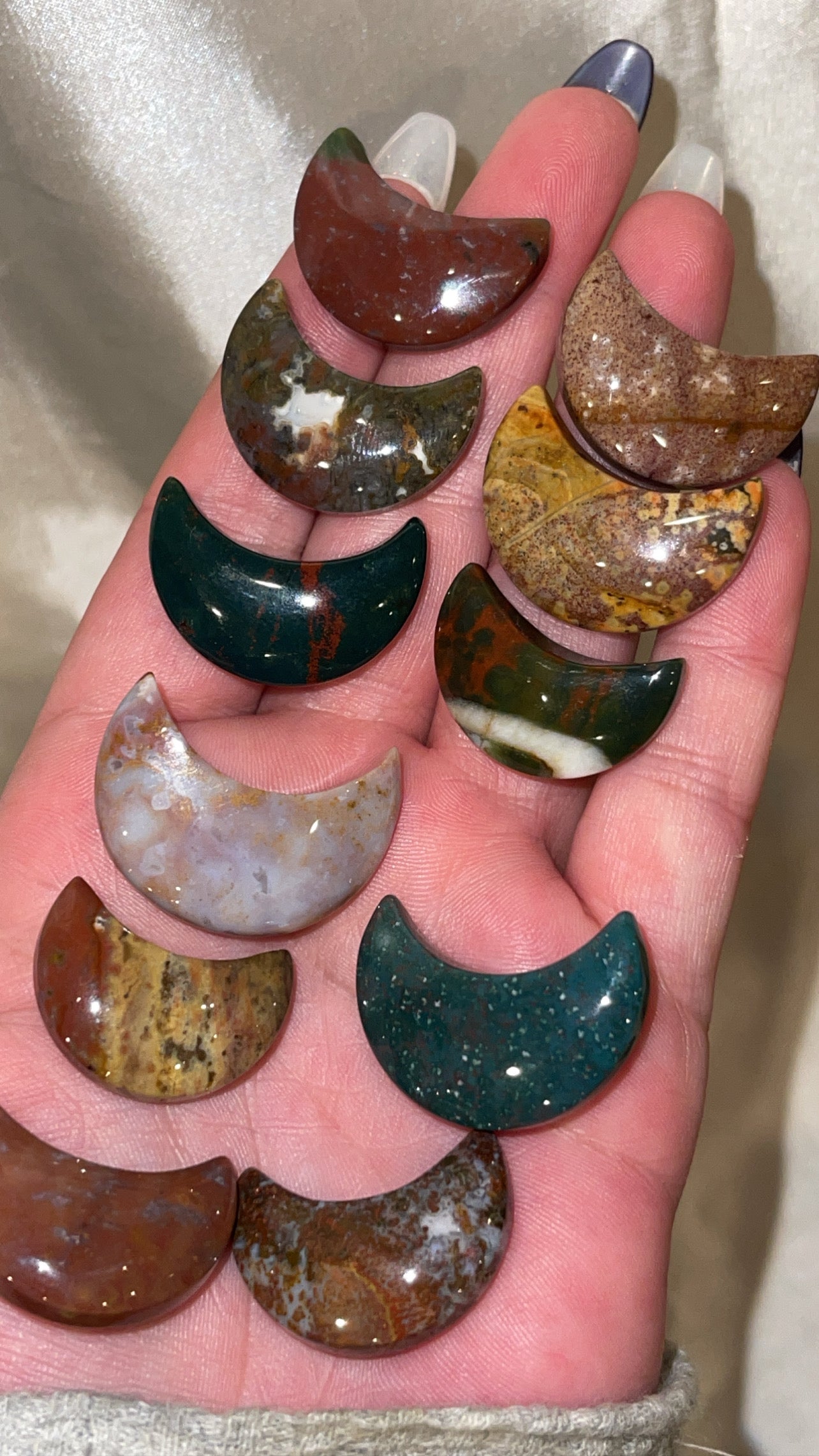 Ocean Jasper Small Moon/Star