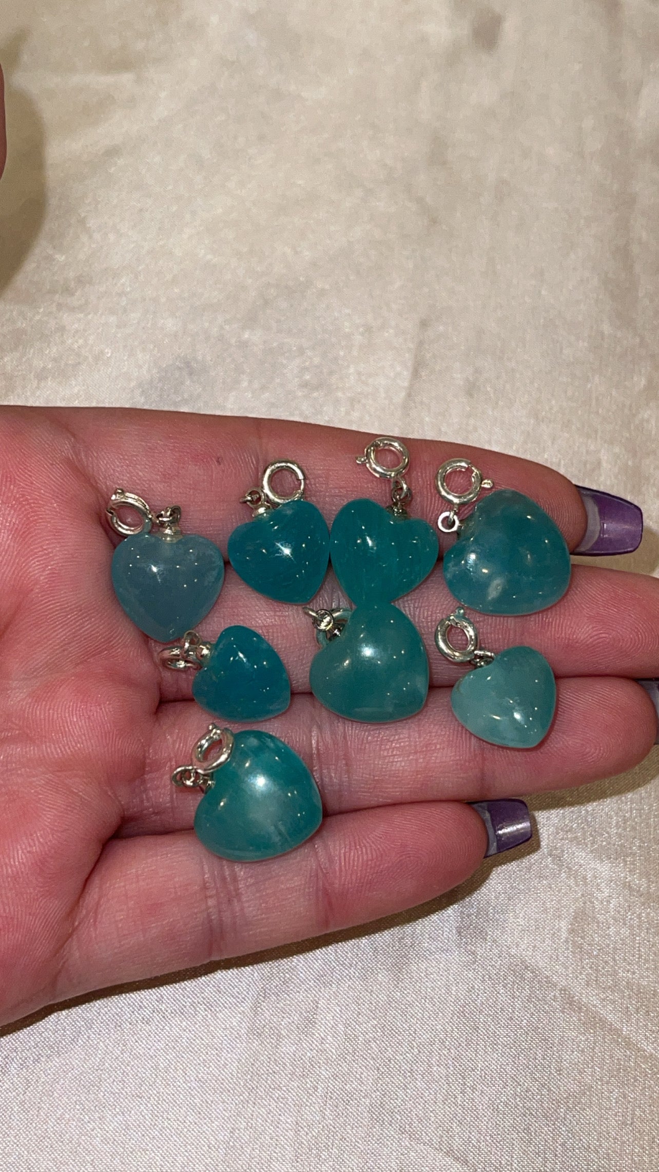 Crystal Heart Clip On Charm