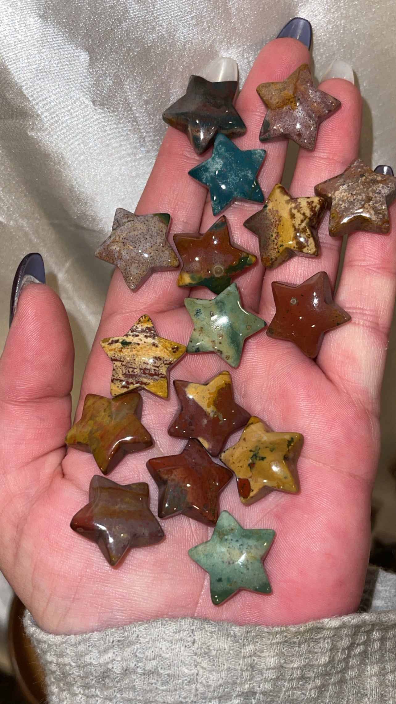 Ocean Jasper Small Moon/Star