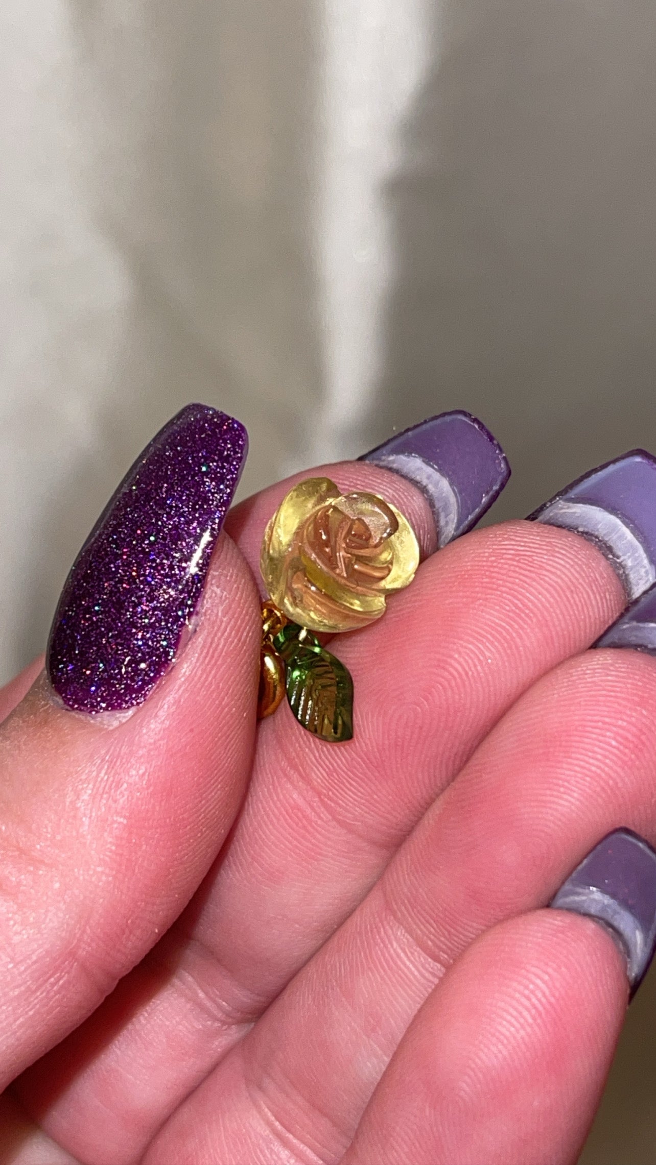 Citrine Flower Clip On Charm