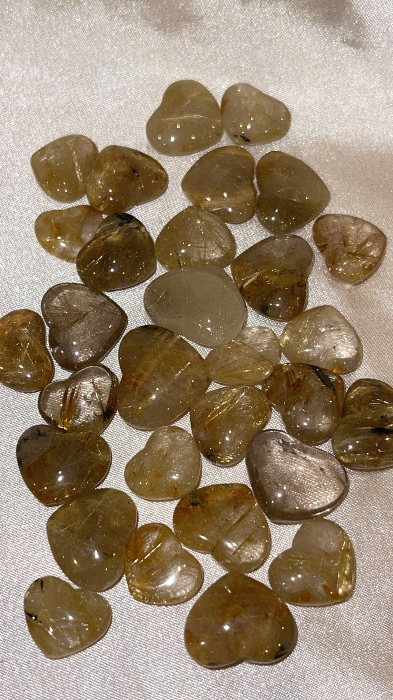 Gold Rutile Mini Heart