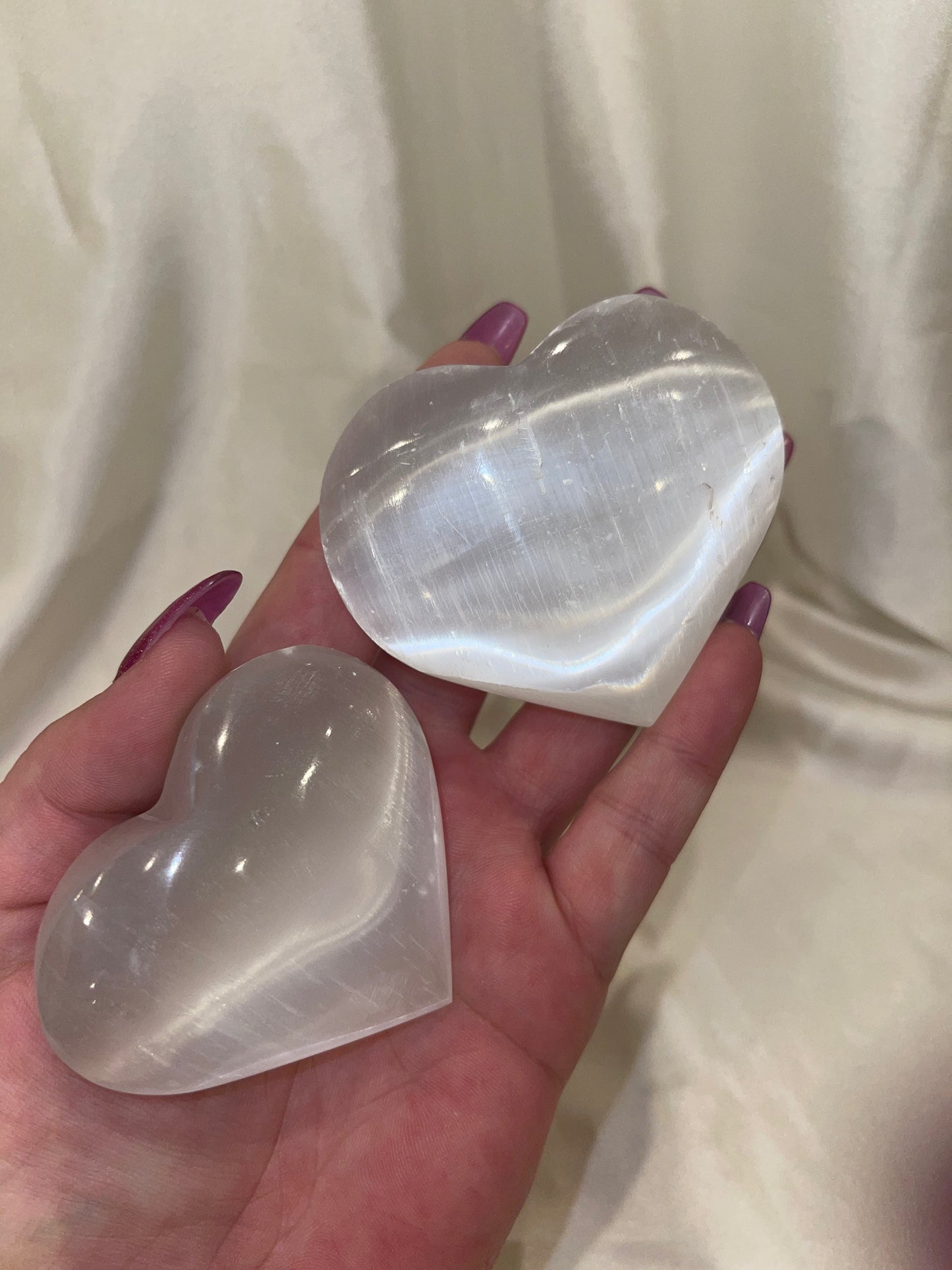 Selenite Puffy Heart
