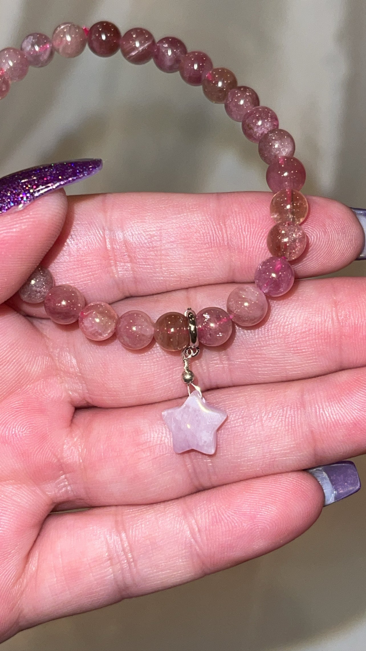 Kunzite Star Clip On Charm