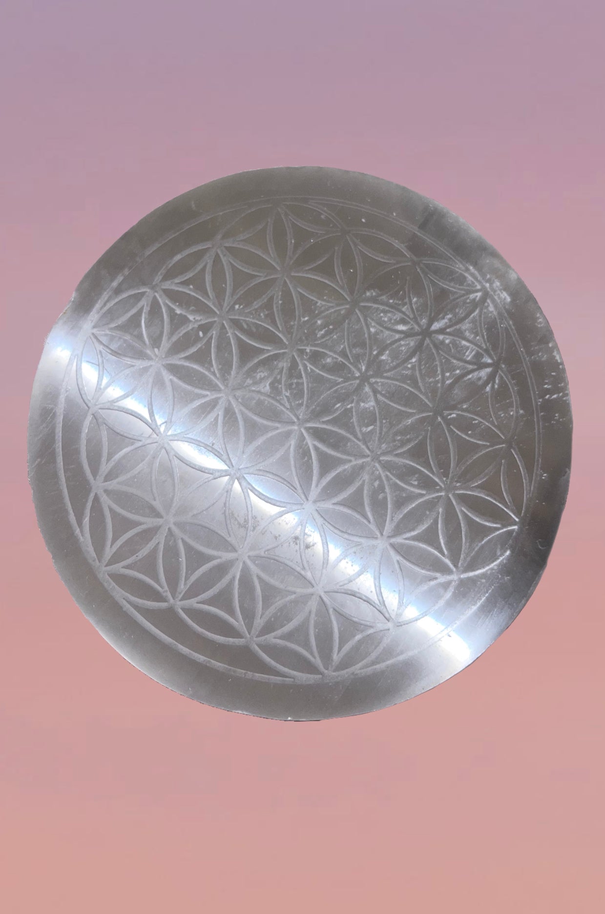 Large Selenite Flower of Life Charging Plate