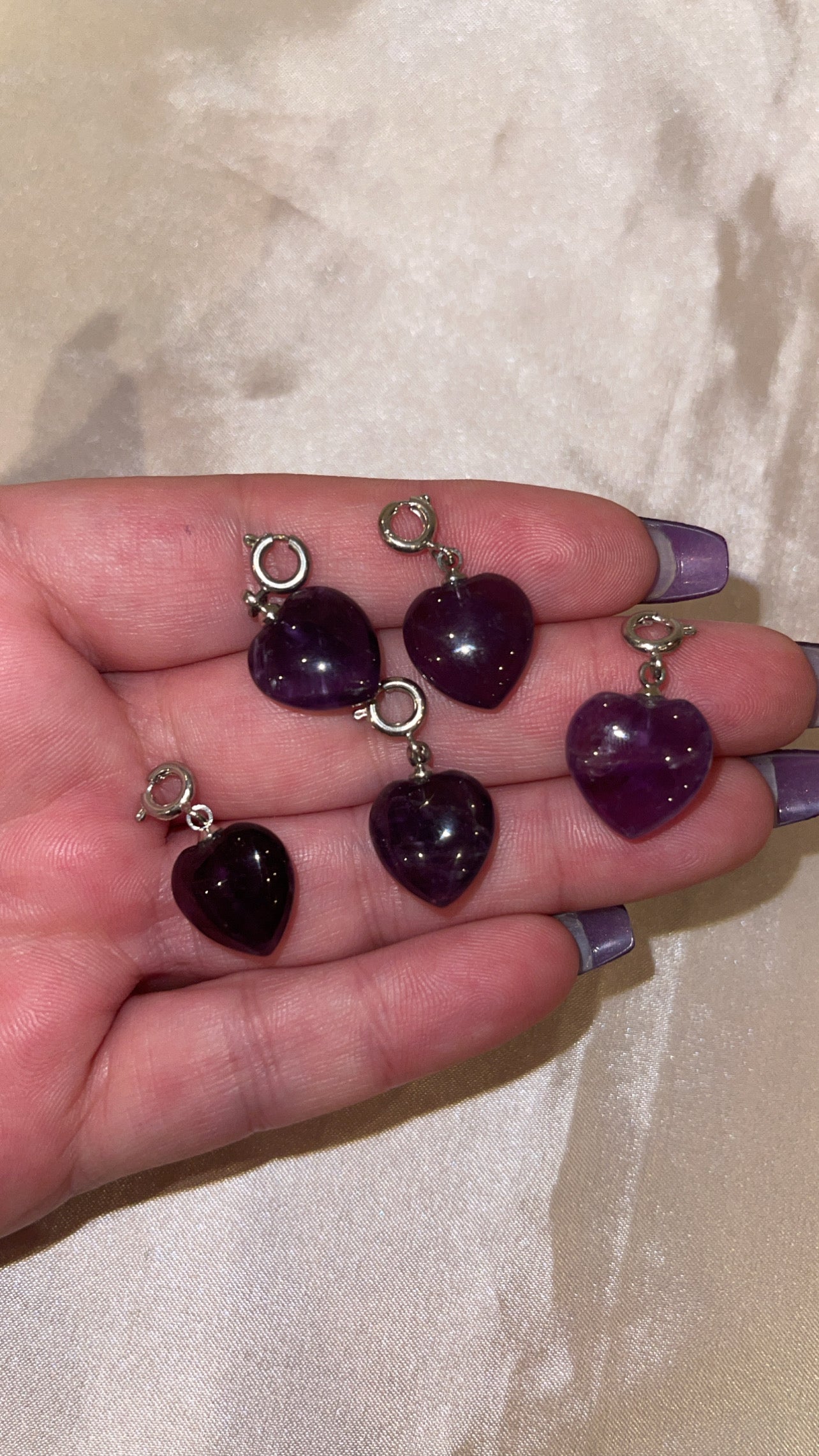 Crystal Heart Clip On Charm