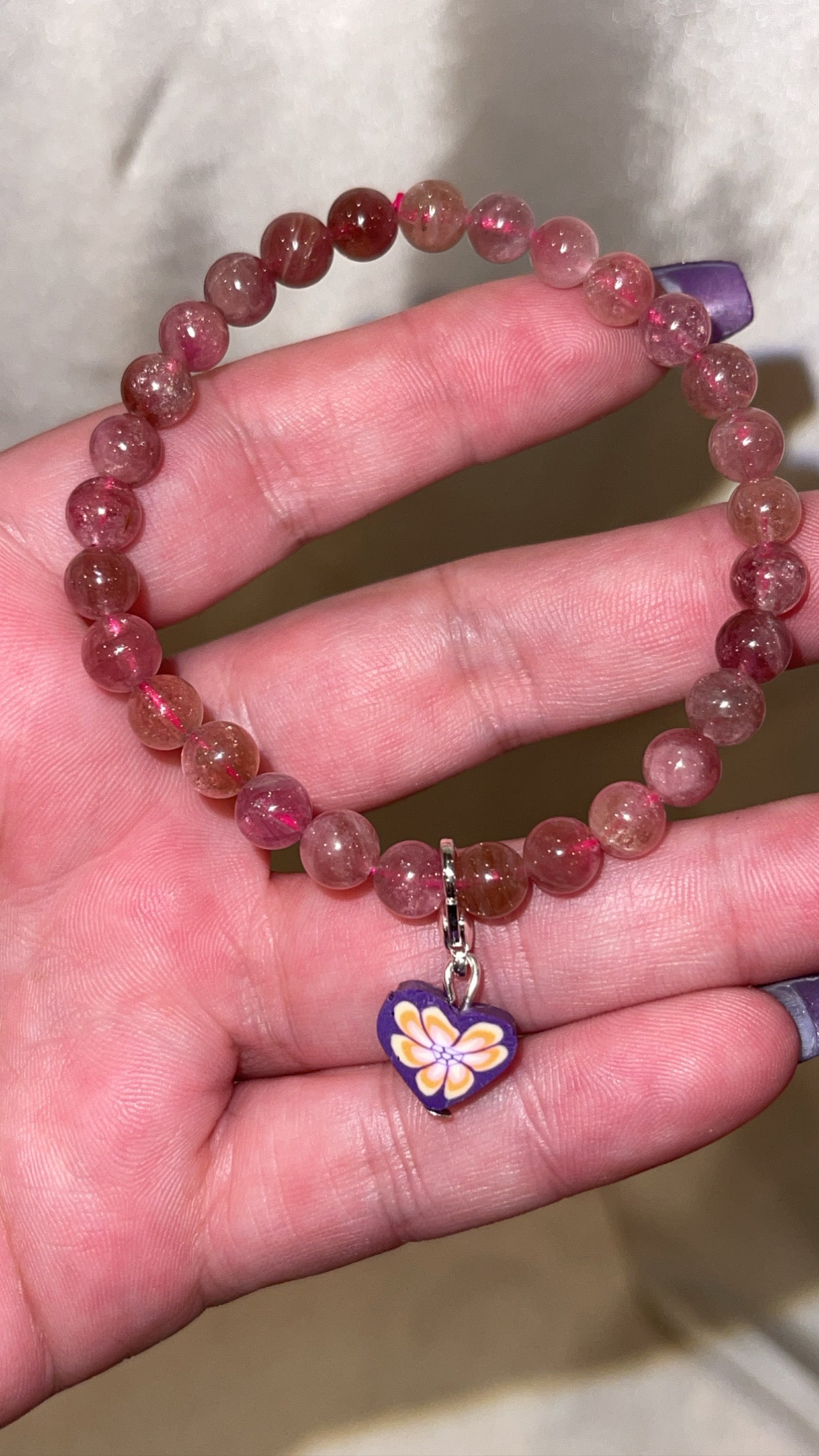 Colorful Clay Heart Clip On Charm