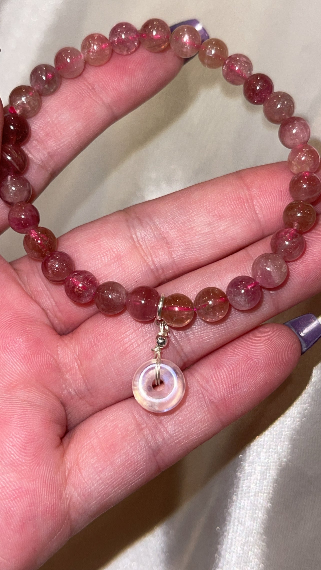 Rainbow Moonstone Clip On Charm