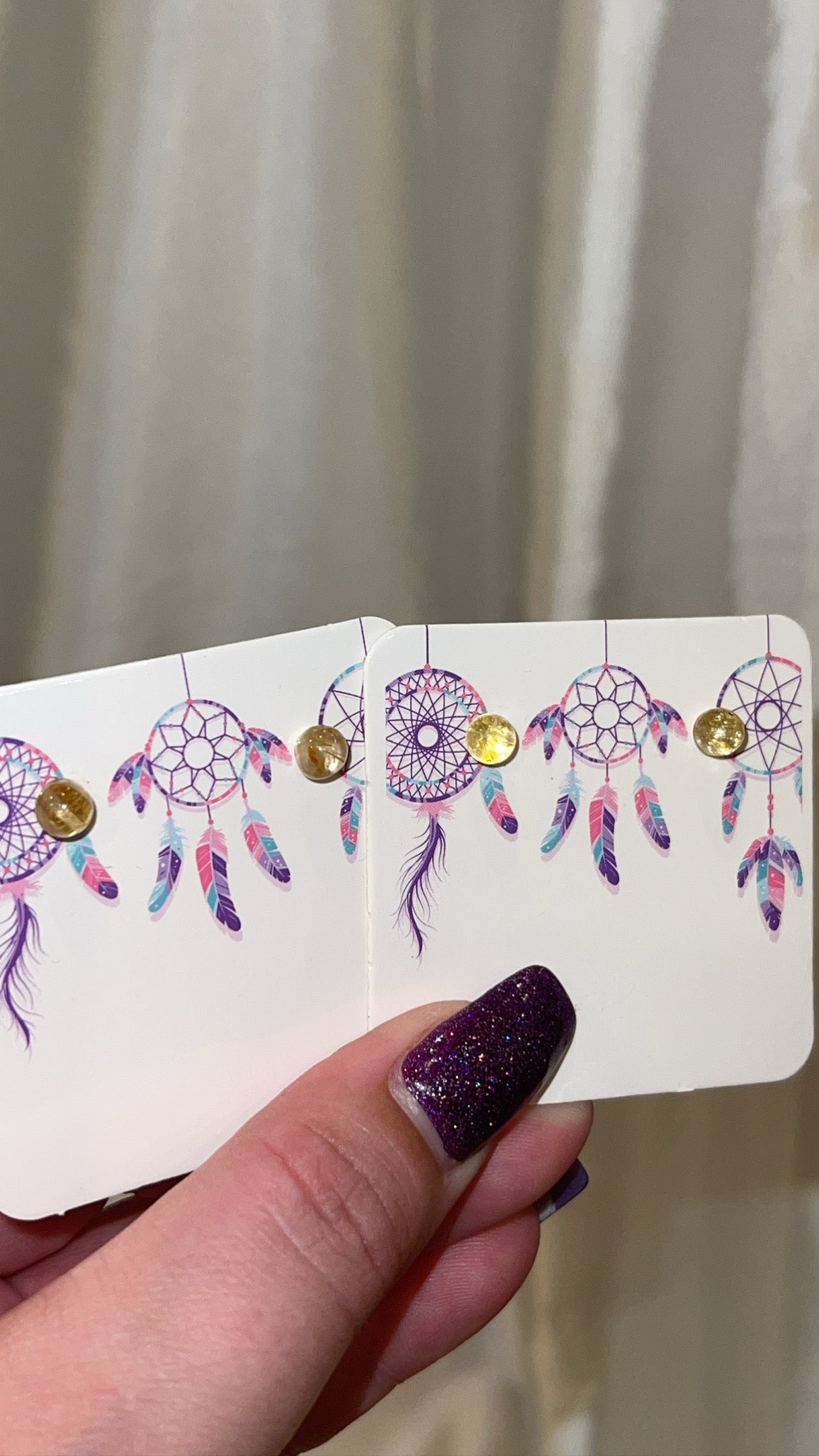 Gold Rutile Stud Earrings