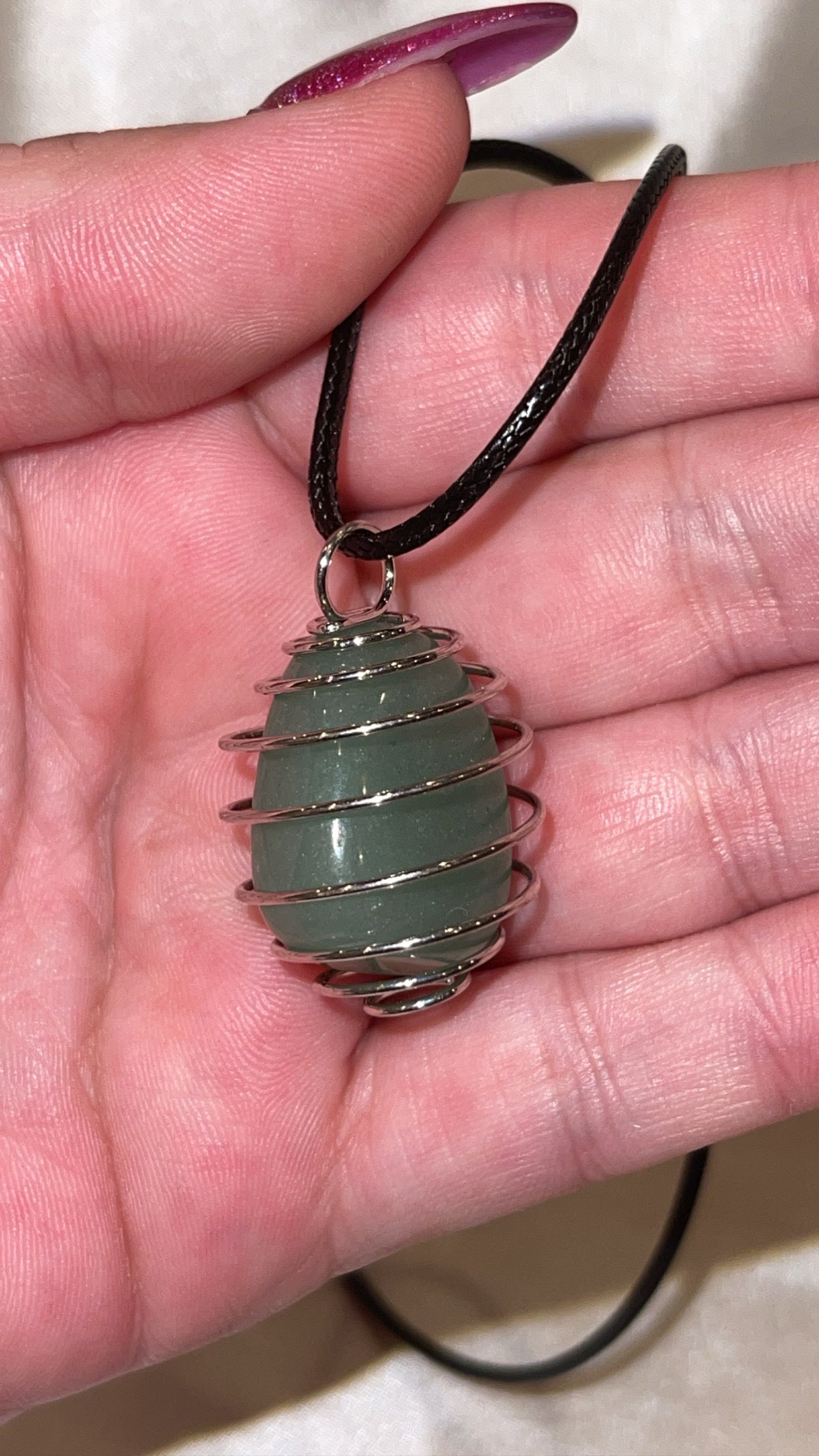 Spiral Cage Crystal Necklace