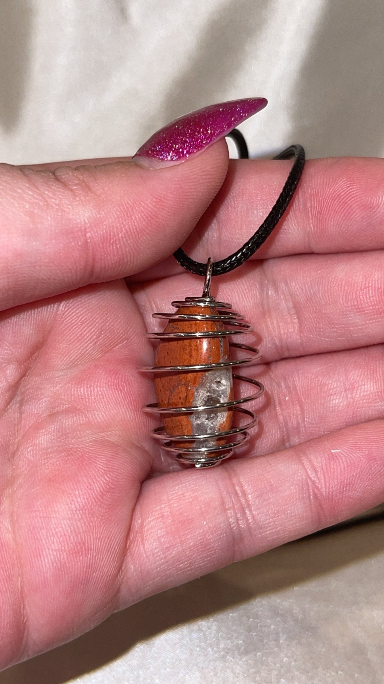 Spiral Cage Crystal Necklace